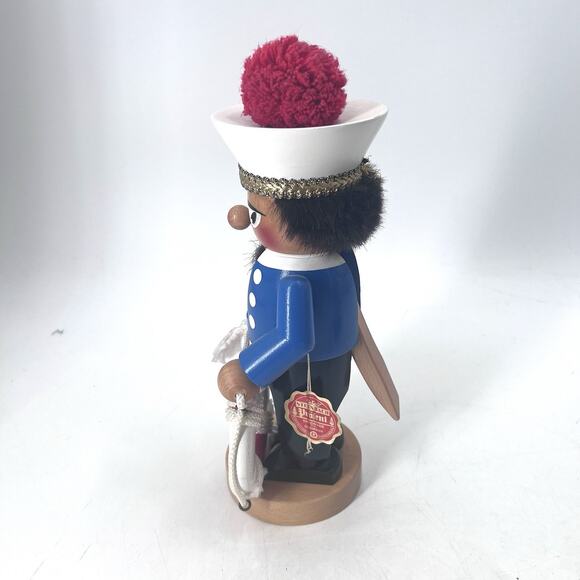 vintage Steinbach SHHE 133 Wood Nutcracker Chubby Sailor with Tag Germany - Picture 2 of 6